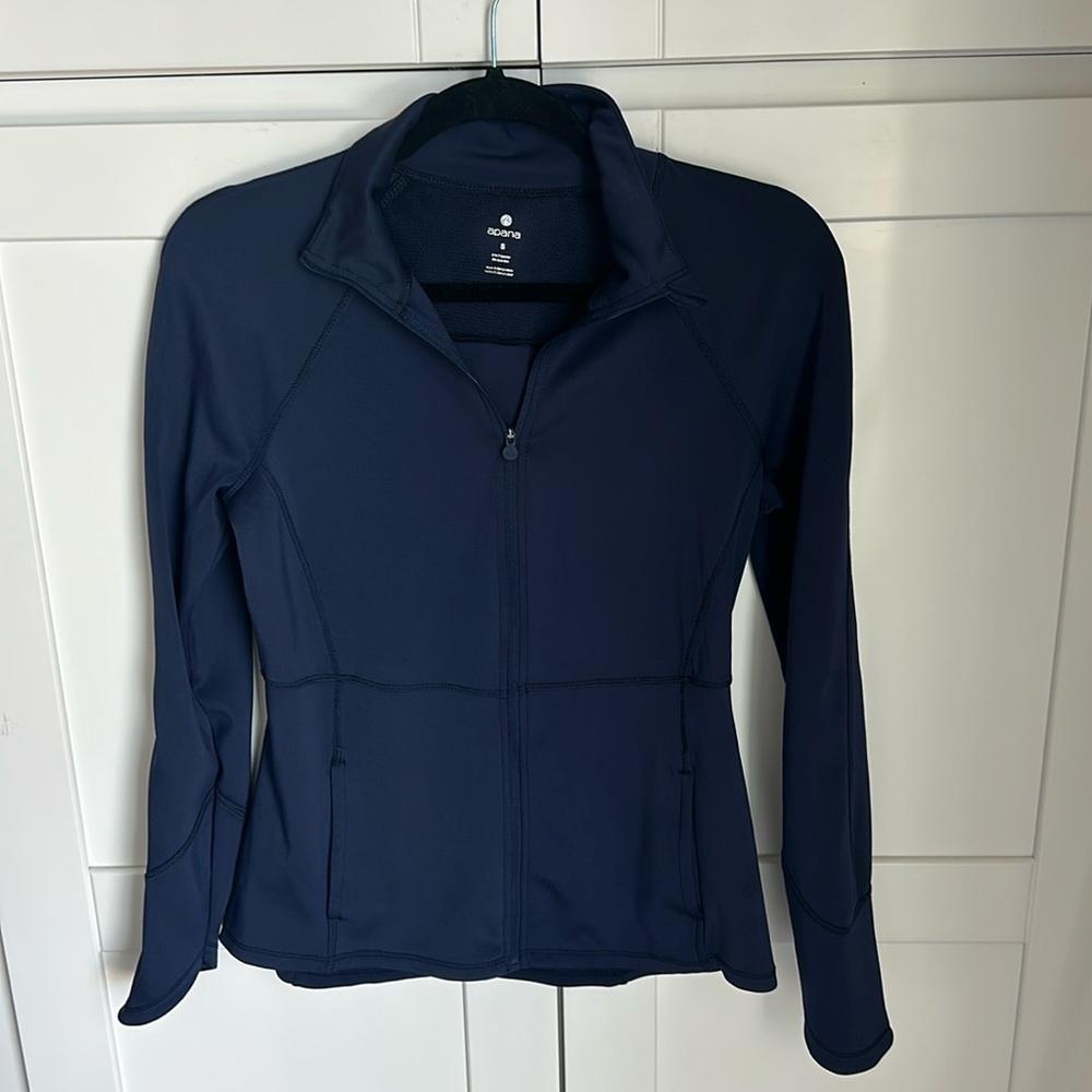 Apana Navy Blue Full Zip Sweatshirt Jacket Womens Small